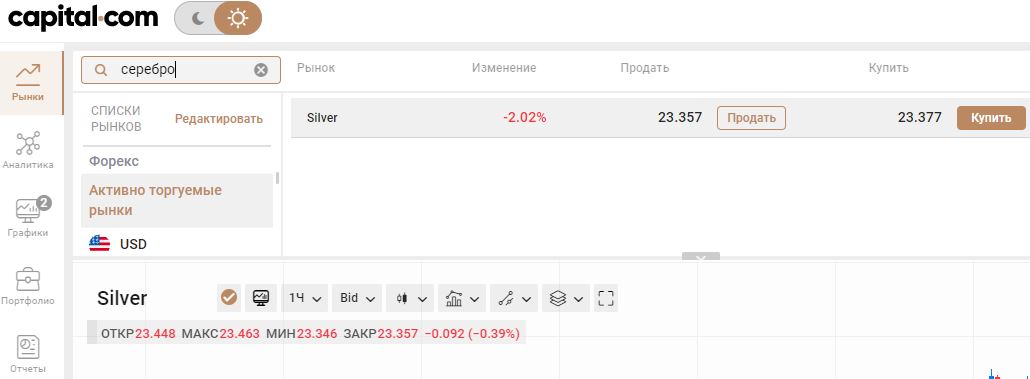 Покупка серебра