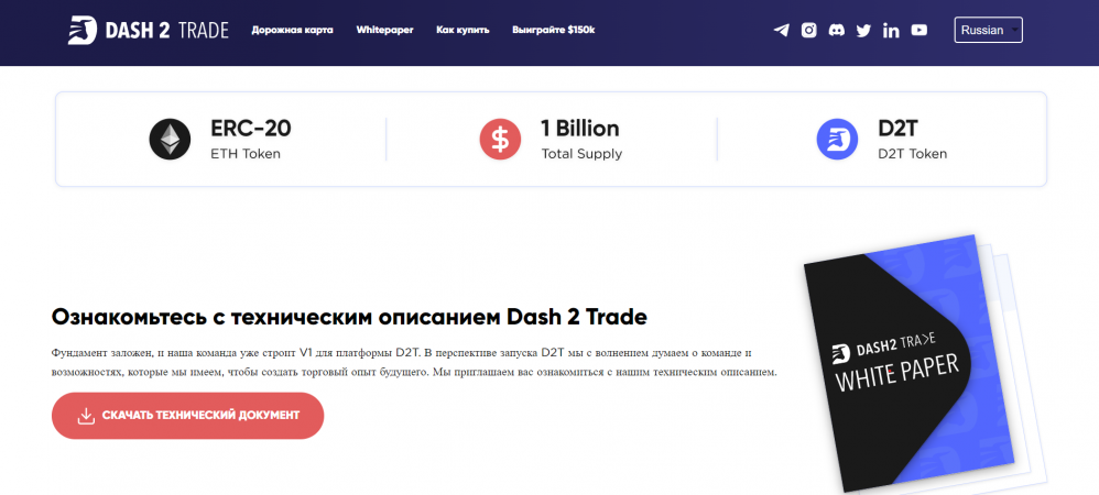 Ознакомьтесь с техническим описанием Dash 2 Trade