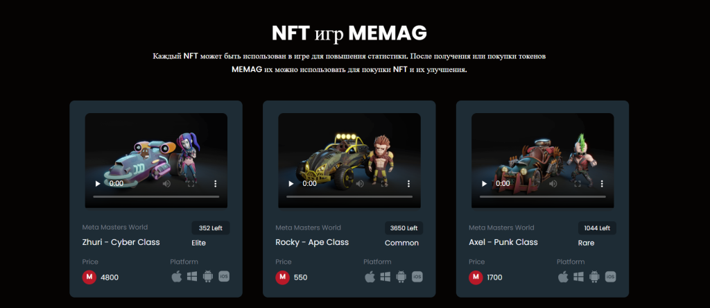 NFT игр MEMAG