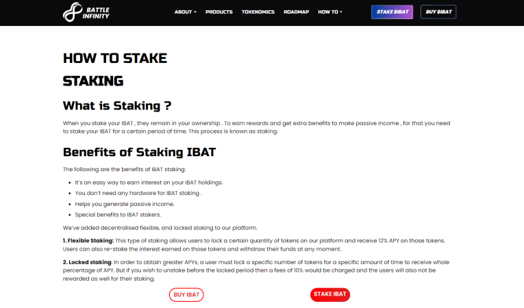 how to stake IBAT