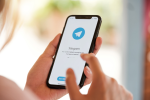 telegram on the smartphone